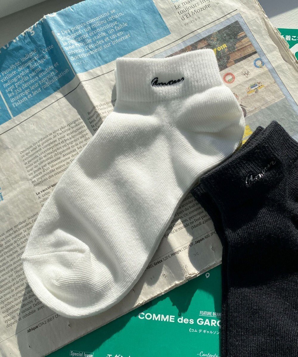 【ウィゴー/WEGO】のニュアンスロゴ刺繍ショートソックス インテリア・キッズ・メンズ・レディースファッション・服の通販 founy(ファニー) 　ファッション　Fashion　レディースファッション　Fashion for Women　ソックス&靴下　Socks & Hosiery　レッグウェア・ストッキング　Legwear & Hosiery　おすすめ　Recommended / Our Picks　ショート　Short, Short Length　シンプル　Simple, Minimal　スマホ　Smartphone, Mobile Device　ソックス　Socks, Hosiery　ホワイト|ID: prp329100004862264 ipo3291000000036086943