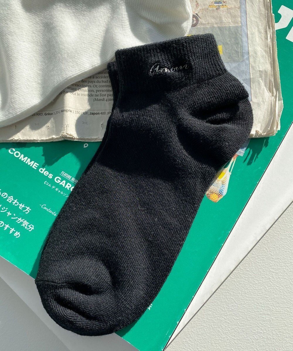 【ウィゴー/WEGO】のニュアンスロゴ刺繍ショートソックス インテリア・キッズ・メンズ・レディースファッション・服の通販 founy(ファニー) 　ファッション　Fashion　レディースファッション　Fashion for Women　ソックス&靴下　Socks & Hosiery　レッグウェア・ストッキング　Legwear & Hosiery　おすすめ　Recommended / Our Picks　ショート　Short, Short Length　シンプル　Simple, Minimal　スマホ　Smartphone, Mobile Device　ソックス　Socks, Hosiery　ブラック|ID: prp329100004862264 ipo3291000000036086945