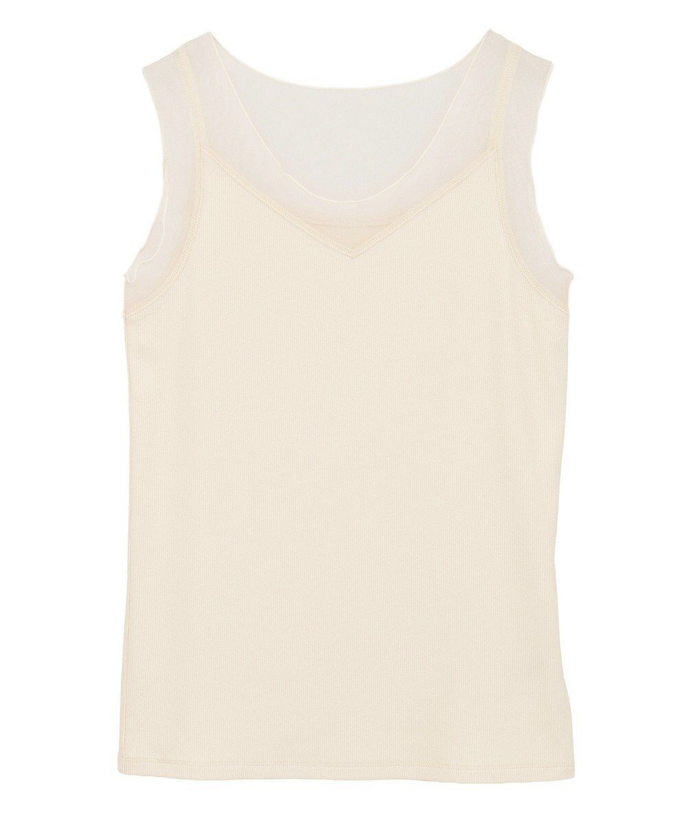 【イェッカ ヴェッカ/YECCA VECCA】のチュールMIXリブインナー インテリア・キッズ・メンズ・レディースファッション・服の通販 founy(ファニー) 　ファッション　Fashion　レディースファッション　Fashion for Women　トップス・カットソー　Cut & Sew Tops　おすすめ　Recommended / Our Picks　インナー　Innerwear　シアー　Sheer, See-Through　タンク　Tank Top, Sleeveless Top　チュール　Tulip, Tulip Motif　トレンド　Trend, Trending Now　フィット　Fit, Slim Fit　プレート　Plate, Dish　ポケット　Pocket, Pocket Detail　A/W・秋冬　Autumn/Winter　Ivory|ID: prp329100004862270 ipo3291000000036087085