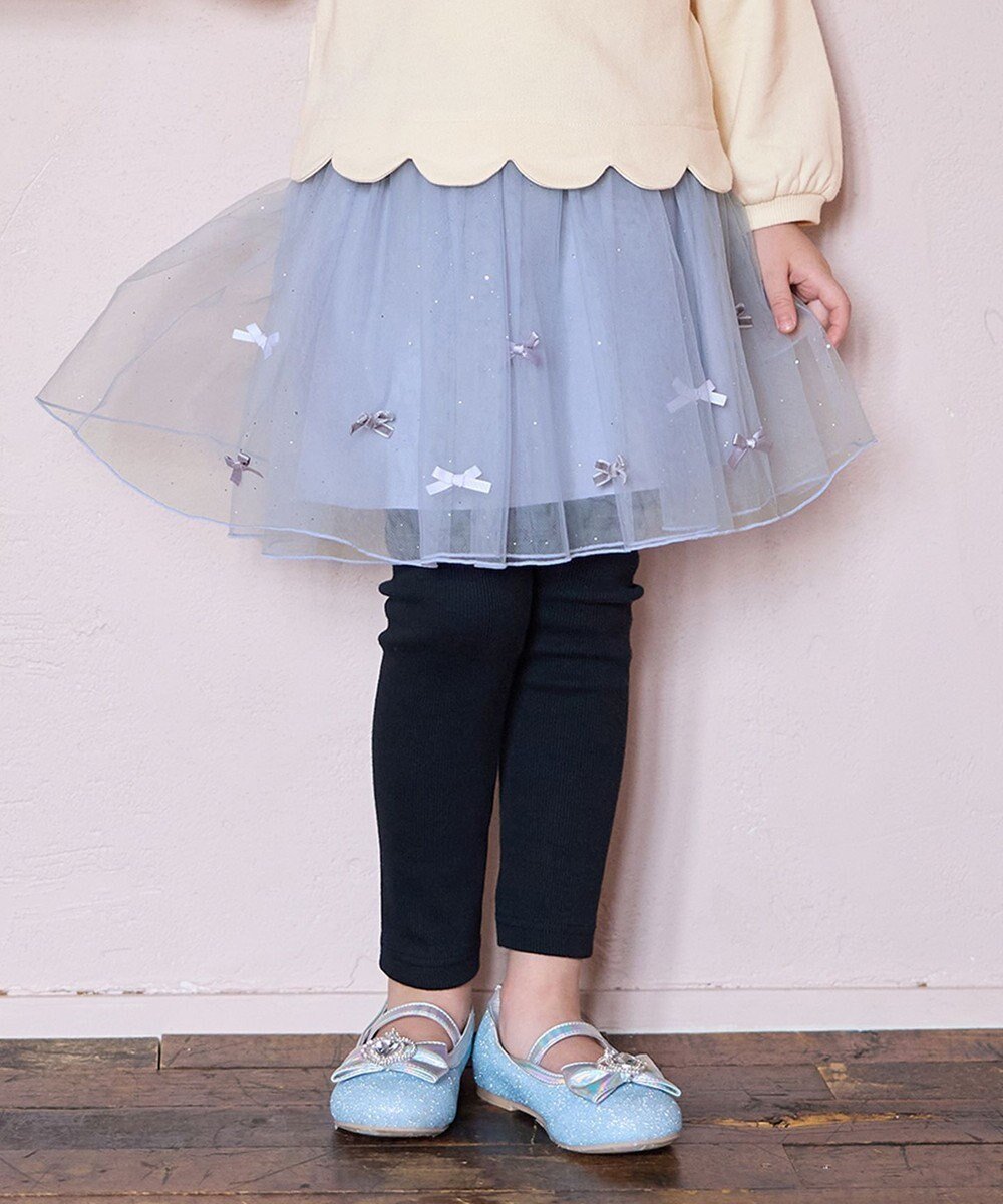 【エニィ/ANY / KIDS】のリボン×ラメチュールスカッツ インテリア・キッズ・メンズ・レディースファッション・服の通販 founy(ファニー) 　ファッション　Fashion　キッズファッション　Fashion for Kids　ボトムス　Bottoms　おすすめ　Recommended / Our Picks　チュール　Tulip, Tulip Motif　ポケット　Pocket, Pocket Detail　リボン　Ribbon, Bow　A/W・秋冬　Autumn/Winter　ブルーグレー|ID: prp329100004862449 ipo3291000000036111449