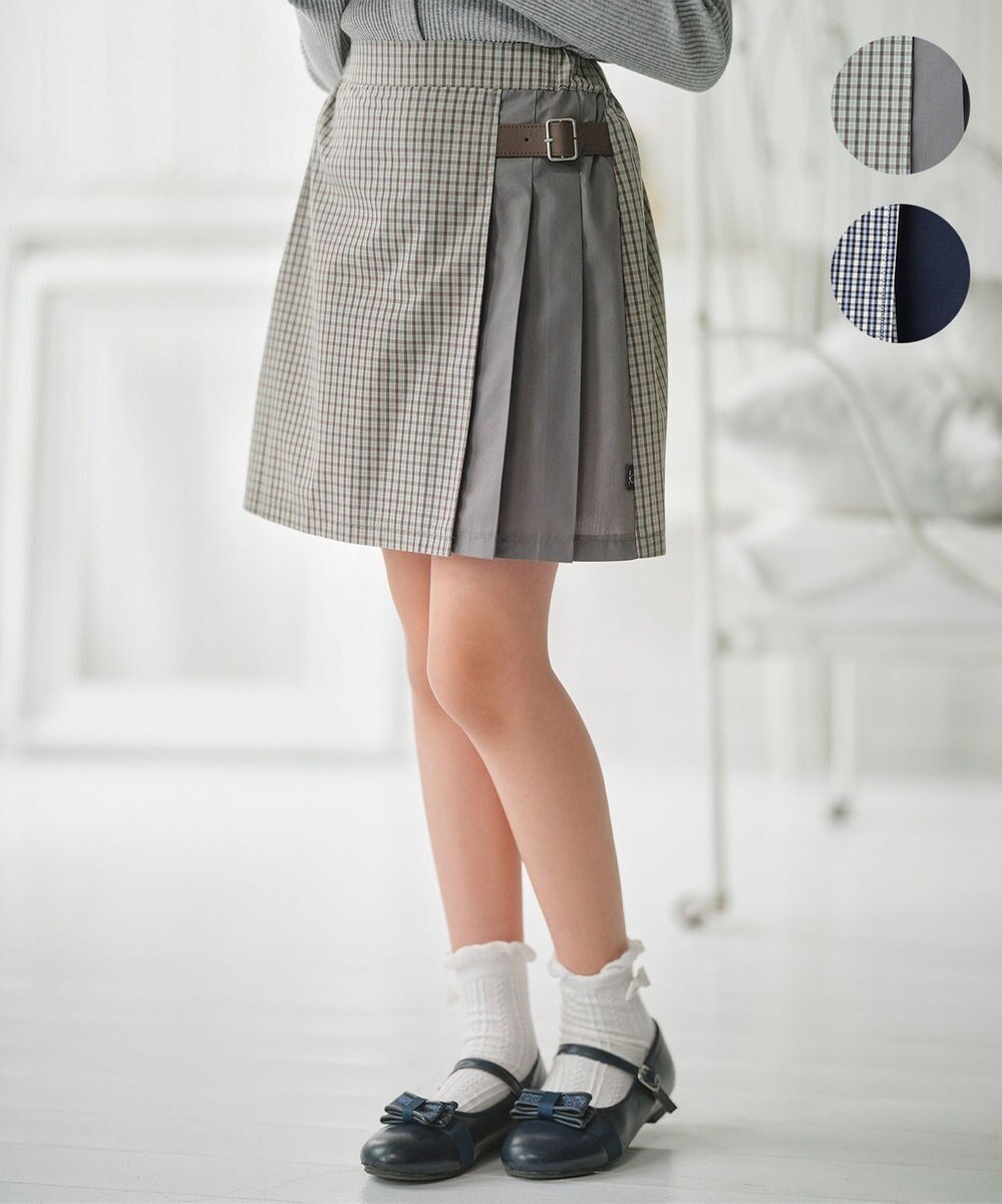【組曲 / KIDS/KUMIKYOKU】の【110-140㎝】 チェックプリーツ キュロット 人気、トレンドファッション・服の通販 founy(ファニー) 　ファッション　Fashion　キッズファッション　Fashion for Kids　ボトムス　Bottoms　おすすめ　Recommended / Our Picks　キュロット　Culottes, Wide Shorts　シンプル　Simple, Minimal　セットアップ　Set-Up, Coordinated Outfit　チェック　Check, Plaid, Tartan　プリーツ　Pleats, Pleated　ラップ　Wrap, Wrap Design　エレガント 上品　Elegant　夏　Summer　春　Spring　S/S・春夏　SS, Spring/Summer, Warm Season　無地　Plain, Solid Color　 other-1|ID: prp329100004862450 ipo3291000000036111457