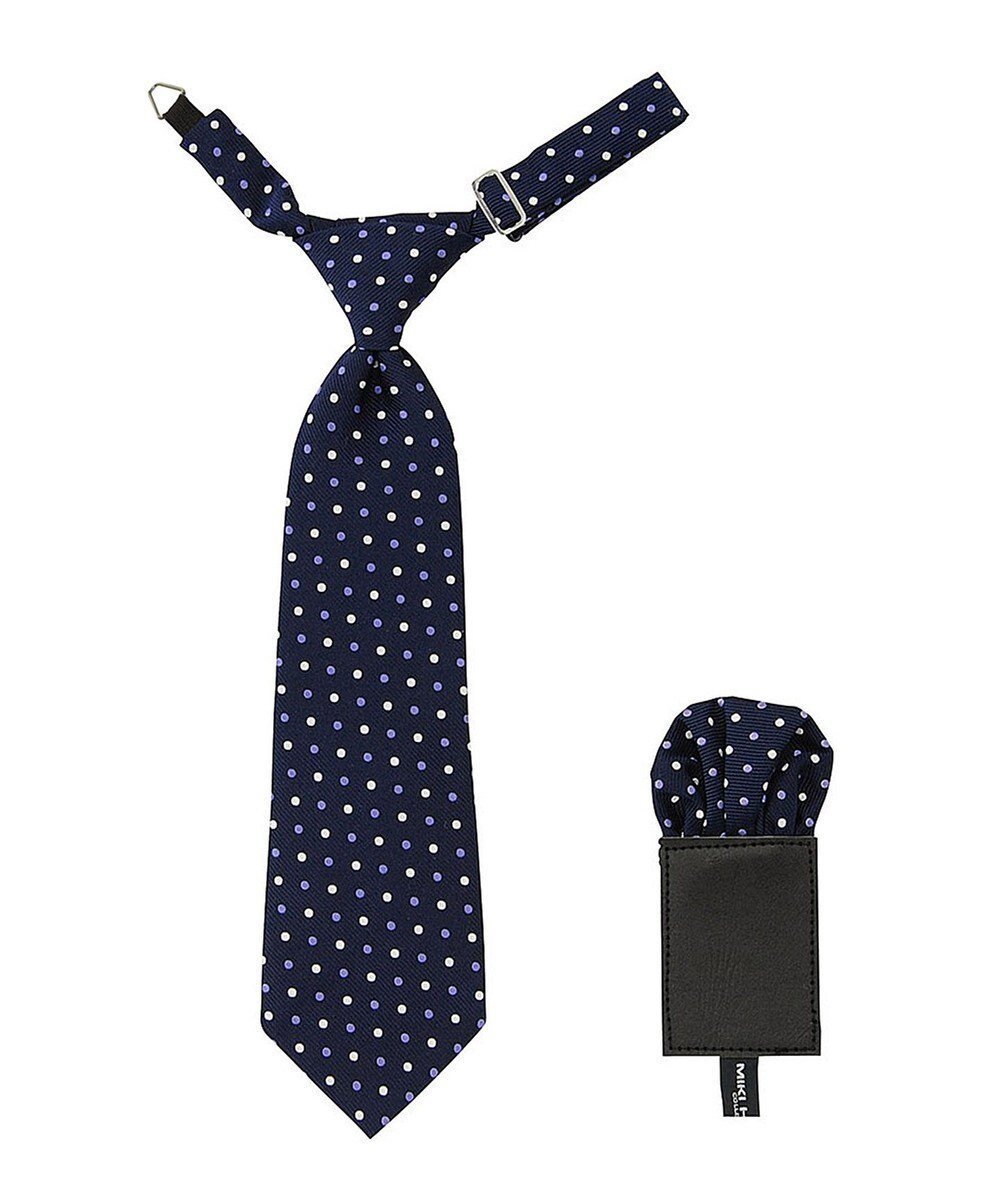 【ミキハウスホットビスケッツ/MIKI HOUSE HOT BISCUITS / KIDS】の【ミキハウス】 ドット柄ネクタイ(ポケットチーフ付) インテリア・キッズ・メンズ・レディースファッション・服の通販 founy(ファニー) ファッション Fashion キッズファッション Fashion for Kids ストライプ Stripe, Striped Pattern スーツ Suit, Formalwear セレモニー Ceremony ドット Polka Dot, Dot Pattern パーティ Party, Party Style フォーマル Formal, Dressy ポケット Pocket, Pocket Detail 入学式 Entrance Ceremony 水玉 Polka Dot, Dot Pattern 結婚式 Wedding 紺|ID: prp329100004862457 ipo3291000000036111566