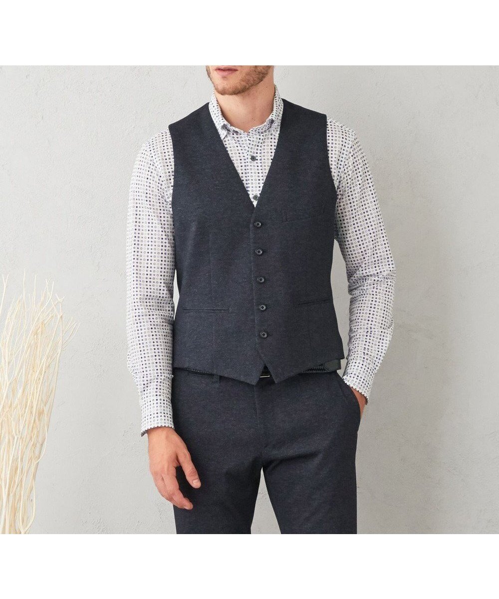 【ジョセフ アブード/JOSEPH ABBOUD / MEN】の【多機能/ストレッチ】ツィーディージャージーベスト インテリア・キッズ・メンズ・レディースファッション・服の通販 founy(ファニー) ファッション Fashion メンズファッション Fashion for Men トップス・カットソー Cut & Sew Tops ベスト・ジレ Vests & Gilets ジャケット Jacket, Outerwear ストレッチ Stretch, Stretchy Fabric ツイード Twill, Twill Weave プリント Print, Printed Pattern ベスト Vest, Waistcoat A/W・秋冬 Autumn/Winter ネイビー系|ID: prp329100004862469 ipo3291000000036111728
