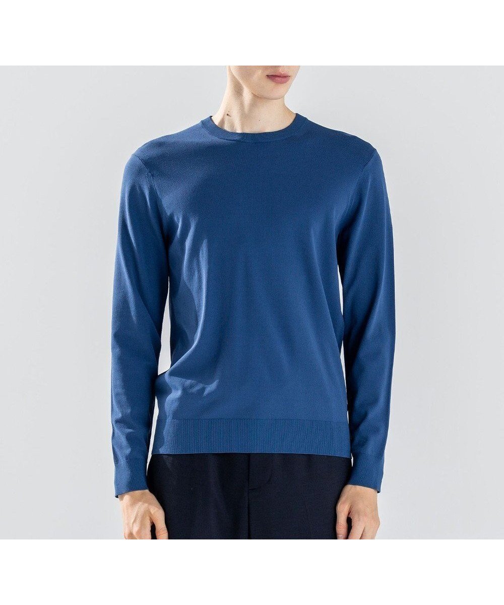 【ジョゼフ オム/JOSEPH HOMME / MEN】の【ストレッチ】リュクスレーヨン クルーネック長袖ニット インテリア・キッズ・メンズ・レディースファッション・服の通販 founy(ファニー) ファッション Fashion メンズファッション Fashion for Men トップス・カットソー Cut & Sew Tops ニット・セーター / 定番トップス Knit Tops & Sweaters シンプル Simple, Minimal ジャケット Jacket, Outerwear ストレッチ Stretch, Stretchy Fabric セーター Sweater, Knitwear ベーシック Basic, Essential エレガント 上品 Elegant A/W・秋冬 Autumn/Winter 長袖 Long Sleeve, Full Sleeve ブルー系|ID: prp329100004862476 ipo3291000000036111847