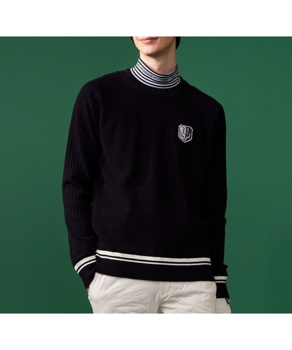 【23区 ゴルフ/23区GOLF / MEN】の裏地付きニットで温か【MEN】【蓄熱】ウールブレンド裏付 ニット インテリア・キッズ・メンズ・レディースファッション・服の通販 founy(ファニー) 　ファッション　Fashion　メンズファッション　Fashion for Men　トップス・カットソー　Cut & Sew Tops　ニット・セーター / 定番トップス　Knit Tops & Sweaters　アクリル　Acrylic Material　ゴルフ　Golf　シンプル　Simple, Minimal　スポーティ　Sporty, Casual Athletic　セーター　Sweater, Knitwear　今季　This Season, Current Season　冬　Winter / This Winter　定番　Standard, Basic Item　A/W・秋冬　Autumn/Winter　ネイビー系|ID: prp329100004862478 ipo3291000000036111926