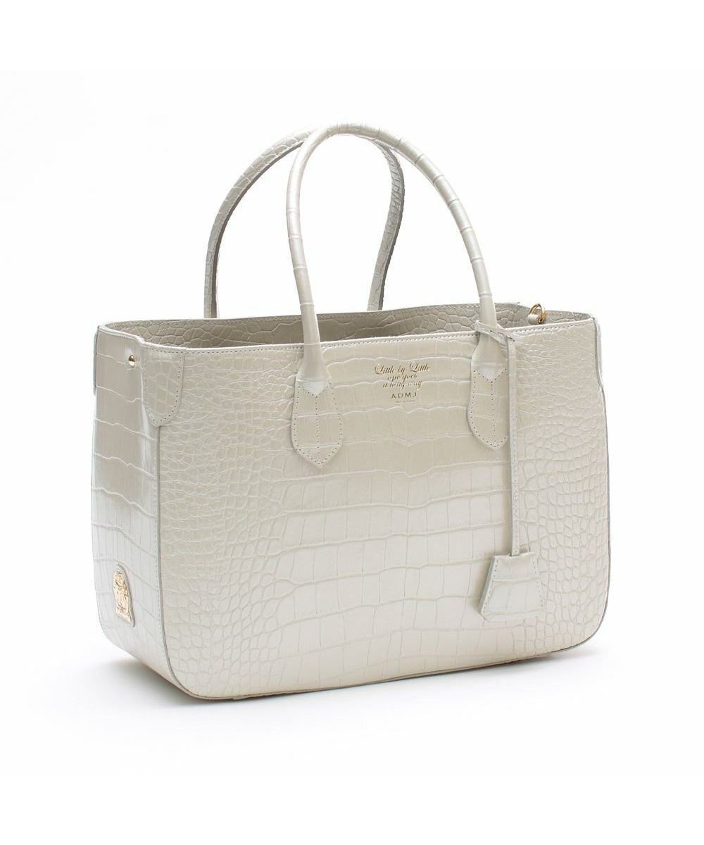 【アクセソワドゥマドモワゼルジャップ/A.D.M.J】の【A4収納可】牛革/クロコ型押しトート32cm(Dカン付) インテリア・キッズ・メンズ・レディースファッション・服の通販 founy(ファニー) ファッション Fashion レディースファッション Fashion for Women バッグ Bags オケージョン Occasion Wear ガラス Glass, Glassware クロコ Crocodile, Croc Embossed ポケット Pocket, Pocket Detail ポーチ Pouch, Small Case ビジネス 仕事 通勤 Business / Work / Commuting ホワイトパール|ID: prp329100004862509 ipo3291000000036112624