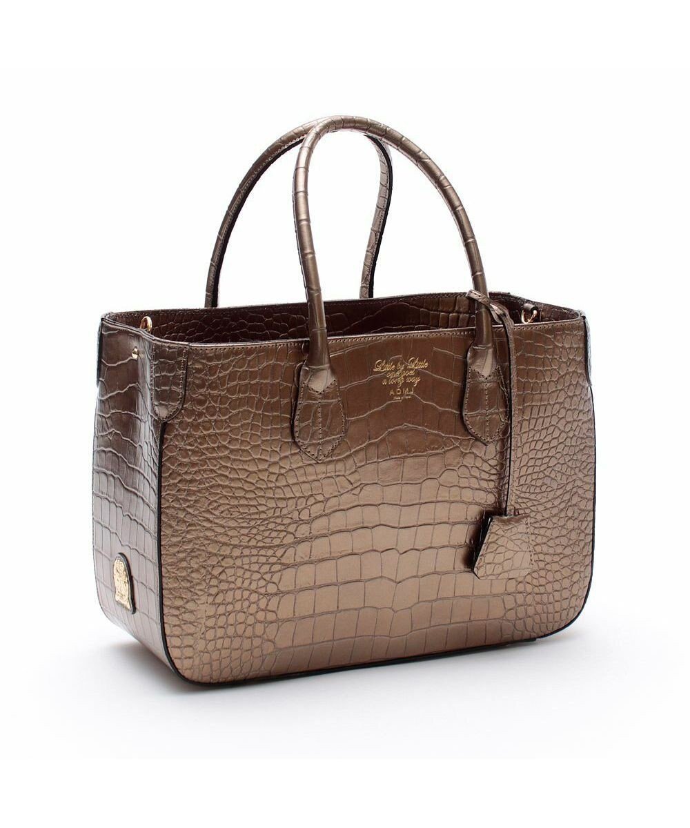 【アクセソワドゥマドモワゼルジャップ/A.D.M.J】の【A4収納可】牛革/クロコ型押しトート32cm(Dカン付) インテリア・キッズ・メンズ・レディースファッション・服の通販 founy(ファニー) ファッション Fashion レディースファッション Fashion for Women バッグ Bags オケージョン Occasion Wear ガラス Glass, Glassware クロコ Crocodile, Croc Embossed ポケット Pocket, Pocket Detail ポーチ Pouch, Small Case ビジネス 仕事 通勤 Business / Work / Commuting ブロンズ|ID: prp329100004862509 ipo3291000000036112626