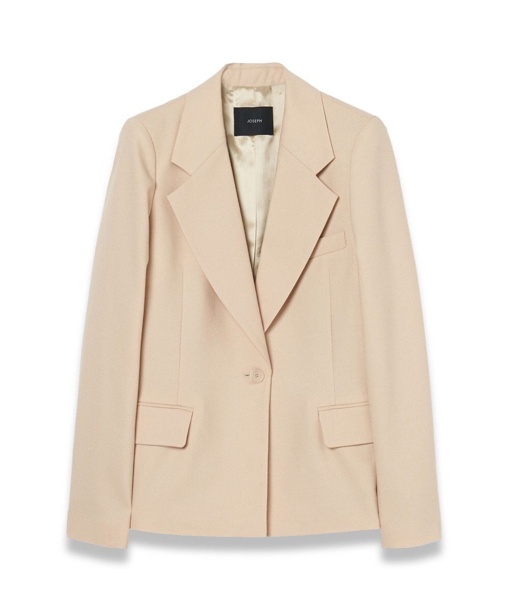 【ジョゼフ/JOSEPH】のライトフランネル シングルブレストジャケット インテリア・キッズ・メンズ・レディースファッション・服の通販 founy(ファニー) 　ファッション　Fashion　レディースファッション　Fashion for Women　アウター　Coat / Outerwear Collection　レディースジャケット・軽アウター　Jackets　テーラードジャケット / 通勤・きれいめスタイル　Tailored Jackets & Blazers　ショート　Short, Short Length　ジャケット　Jacket, Outerwear　ストレッチ　Stretch, Stretchy Fabric　スリム　Slim, Slim Fit　フィット　Fit, Slim Fit　フラップ　Flap, Flap Pocket　ポケット　Pocket, Pocket Detail　A/W・秋冬　Autumn/Winter　Champagne|ID: prp329100004862510 ipo3291000000036112640