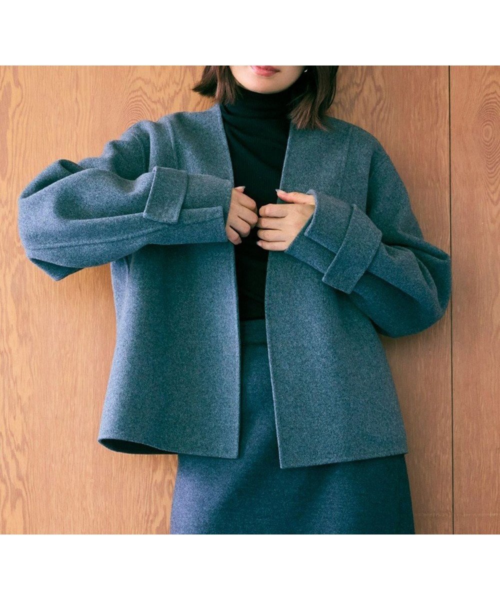 【ベイジ,/BEIGE,】のGRASSE / リバーウールクロップドコート インテリア・キッズ・メンズ・レディースファッション・服の通販 founy(ファニー) ファッション Fashion レディースファッション Fashion for Women アウター Coat / Outerwear Collection コート・ロングコート・ピーコート Long Coats, Peacoats & More レディースジャケット・軽アウター Jackets カーディガン Cardigan, Knitwear グラス Glass, Eyewear ショート Short, Short Length ジャケット Jacket, Outerwear スリーブ Sleeve, Long Sleeve / Short Sleeve タイトスカート Pencil Skirt, Tight Skirt フォルム Silhouette, Form Md Gray|ID: prp329100004862512 ipo3291000000036112706