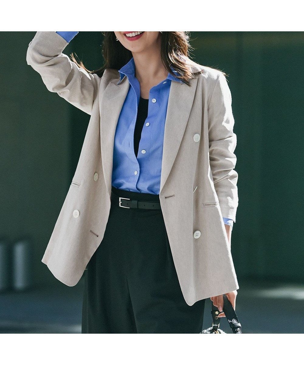 【23区/NIJYUSANKU】の【洗える】リネンレーヨンストレッチ ダブル ジャケット 人気、トレンドファッション・服の通販 founy(ファニー) 　ファッション　Fashion　レディースファッション　Fashion for Women　アウター　Coat / Outerwear Collection　レディースジャケット・軽アウター　Jackets　テーラードジャケット / 通勤・きれいめスタイル　Tailored Jackets & Blazers　春　Spring　洗える　Machine Washable　ジャケット　Jacket, Outerwear　ストレッチ　Stretch, Stretchy Fabric　セットアップ　Set-Up, Coordinated Outfit　ダブル　Double, Double-Breasted　フロント　Front, Front Design　リネン　Linen, Linen Fabric　リラックス　Relax, Relaxed Fit　ワイド　Wide, Wide Fit　S/S・春夏　SS, Spring/Summer, Warm Season　おすすめ　Recommended / Our Picks　夏　Summer　2025年　2025　2025春夏・S/S　Spring/Summer 2025 SS25　 other-1|ID: prp329100004862518 ipo3291000000036112992