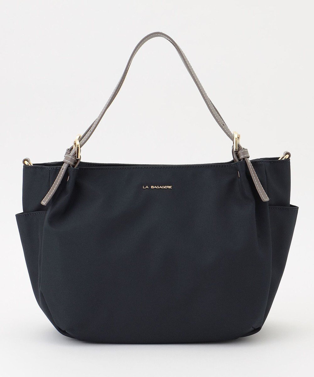 【ラ バガジェリー/LA BAGAGERIE】のポリエステルキャンバス 2WAYミニトート インテリア・キッズ・メンズ・レディースファッション・服の通販 founy(ファニー) 　ファッション　Fashion　レディースファッション　Fashion for Women　バッグ　Bags　キャンバス　Canvas, Canvas Fabric　軽量　Lightweight, Ultra Light　シンプル　Simple, Minimal　スマート　Smart, Elegant　定番　Standard, Basic Item　人気　Popular, Best Seller　ポケット　Pocket, Pocket Detail　リネン　Linen, Linen Fabric　旅行　Travel　ネイビー|ID: prp329100004862544 ipo3291000000036113604