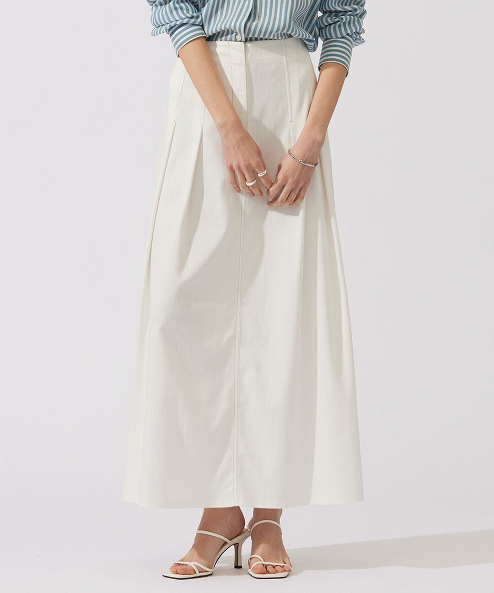 【アイシービー/iCB】の【洗える】PlaX コットンソフトデニムスカート インテリア・キッズ・メンズ・レディースファッション・服の通販 founy(ファニー) ファッション Fashion レディースファッション Fashion for Women スカート Skirts デニムスカート・カジュアルスカート Denim Skirts インディゴ Indigo Denim 春 Spring 洗える Machine Washable キャミソール Camisole, Spaghetti Strap Top 抗菌 Antibacterial, Bacteria-Resistant デニム Denim, Jeans Material ドレープ Drape, Draping Fabric フレア Flare, Flared ロング Long, Long-Length S/S・春夏 SS, Spring/Summer, Warm Season 夏 Summer 2024年 2024 2024春夏・S/S Spring/Summer 2024 SS24 オフホワイト系|ID: prp329100004862546 ipo3291000000036113740