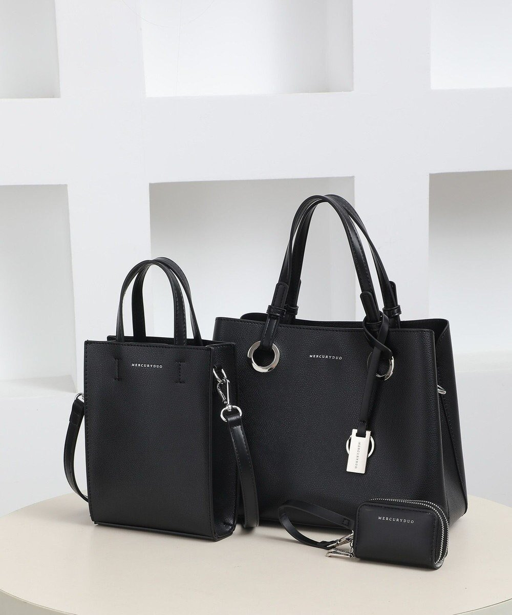 【スタイルコード/STYLE CODE】の【MERCURYDUO/マーキュリーデュオ】限定3点セット ①キーリング付両アオリハンドバッグ、②縦長ショルダーバッグパスポート入れ、③Wファスナースマートキーケース インテリア・キッズ・メンズ・レディースファッション・服の通販 founy(ファニー) 　ファッション　Fashion　レディースファッション　Fashion for Women　ショルダー　Shoulder, Shoulder Strap　シンプル　Simple, Minimal　スペシャル　Special, Limited Edition　スマート　Smart, Elegant　財布　Wallet, Purse　チェーン　Chain, Chain Strap　チャーム　Charm, Pendant　フェミニン　Feminine, Girly　ポケット　Pocket, Pocket Detail　エレガント 上品　Elegant　ブラック|ID: prp329100004862575 ipo3291000000036114484