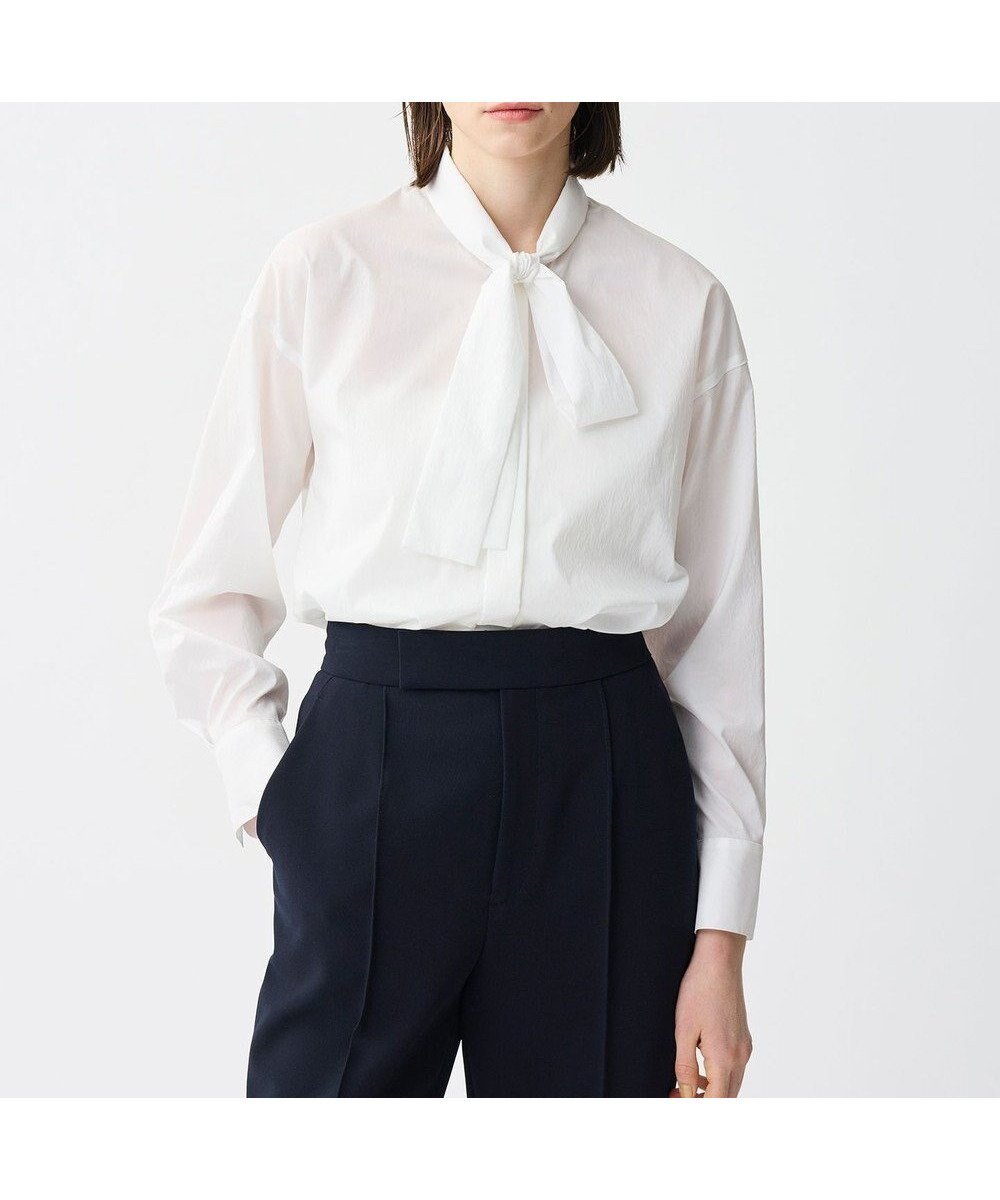 【アンクレイヴ/uncrave】のシルクライクタフタ ボウタイブラウス 人気、トレンドファッション・服の通販 founy(ファニー) 　ファッション　Fashion　レディースファッション　Fashion for Women　トップス・カットソー　Cut & Sew Tops　シャツ・ブラウス・オフィスカジュアル　Elegant Blouses & Button-Ups　春　Spring　ギャザー　Gathered, Ruffled　クラシカル　Classical, Vintage-Inspired　シルク　Silk, 100% Silk　ジャケット　Jacket, Outerwear　ストレッチ　Stretch, Stretchy Fabric　タフタ　Taffeta, Structured Fabric　トレンド　Trend, Trending Now　フロント　Front, Front Design　S/S・春夏　SS, Spring/Summer, Warm Season　夏　Summer　エレガント 上品　Elegant　 other-1|ID: prp329100004862580 ipo3291000000036114608