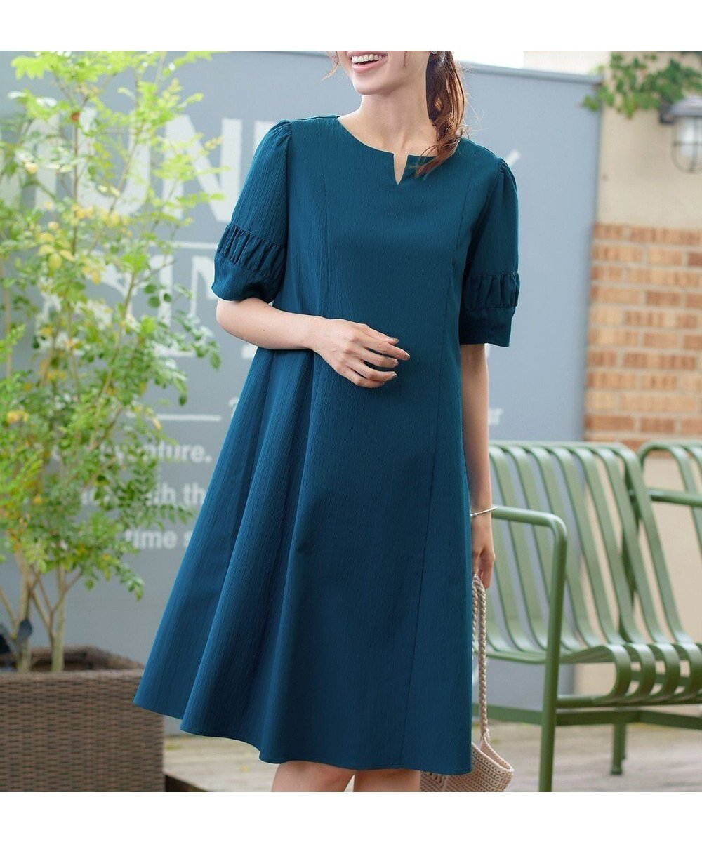 【ティアクラッセ/Tiaclasse】の【新色追加・洗える】ギャザーランタンスリーブワンピース 人気、トレンドファッション・服の通販 founy(ファニー) 　ファッション　Fashion　レディースファッション　Fashion for Women　ワンピース　Dresses　アクセサリー　Fashion Accessories　ウォッシャブル　Machine Washable　春　Spring　洗える　Machine Washable　カーディガン　Cardigan, Knitwear　シンプル　Simple, Minimal　スリーブ　Sleeve, Long Sleeve / Short Sleeve　チュニック　Tunic, Long Top　フェミニン　Feminine, Girly　ポケット　Pocket, Pocket Detail　半袖　Short Sleeve, Half Sleeve　無地　Plain, Solid Color　リラックス　Relax, Relaxed Fit　S/S・春夏　SS, Spring/Summer, Warm Season　再入荷　Restock / Back in Stock　夏　Summer　旅行　Travel　エレガント 上品　Elegant　新作・新入荷　New Arrivals / New In　 other-1|ID: prp329100004862585 ipo3291000000036114787