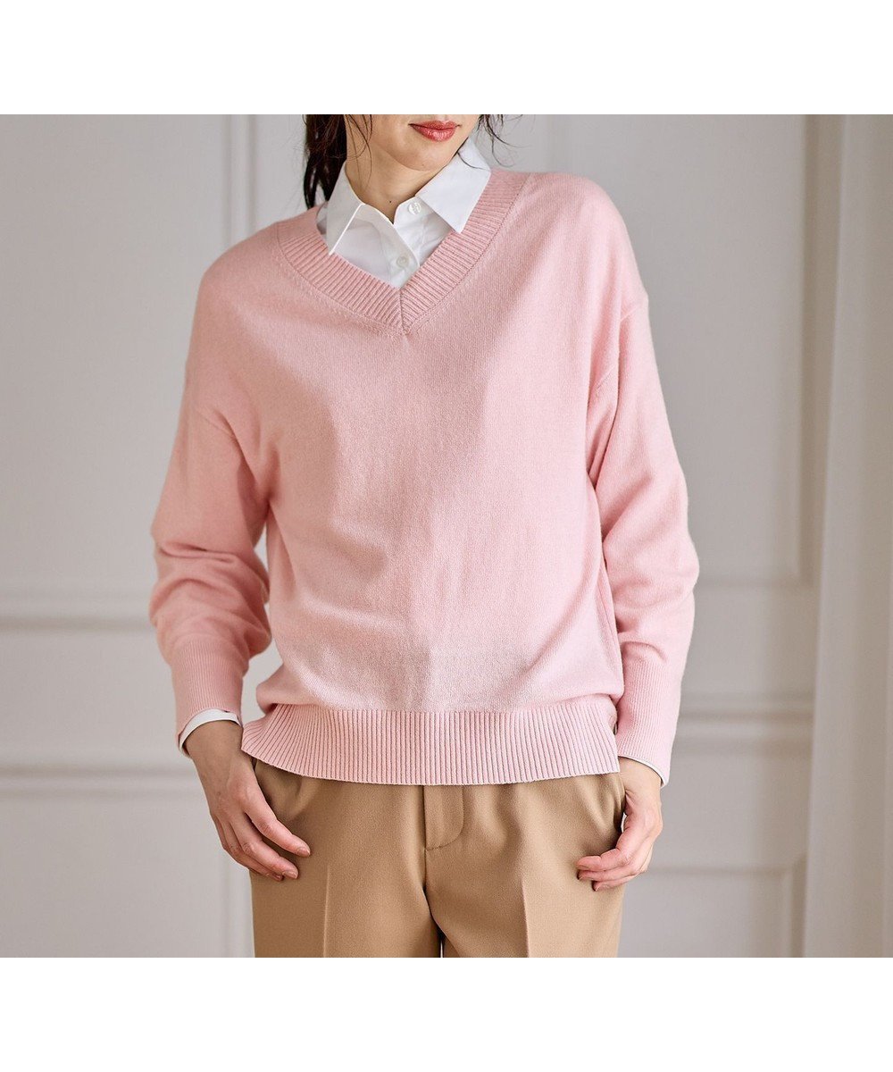 【エニー/ANY】の【手洗い可】イタリーヤーンウールカシミヤミックスVネックプルオーバー インテリア・キッズ・メンズ・レディースファッション・服の通販 founy(ファニー) 　ファッション　Fashion　レディースファッション　Fashion for Women　トップス・カットソー　Cut & Sew Tops　ニット　Knit Tops & Sweaters　カジュアルプルオーバー・ニットトップス　Pullovers & Knit Tops / Casual Pullovers　Vネックトップス　V-Neck Tops / V-Cut Neckline Shirts　おすすめ　Recommended / Our Picks　イタリア　Italy　インナー　Innerwear　カットソー　Cut and Sewn Top　スリーブ　Sleeve, Long Sleeve / Short Sleeve　セーター　Sweater, Knitwear　ベスト　Vest, Waistcoat　ラウンド　Round, Round Neck　A/W・秋冬　Autumn/Winter　ペールピンク|ID: prp329100004862634 ipo3291000000036116639