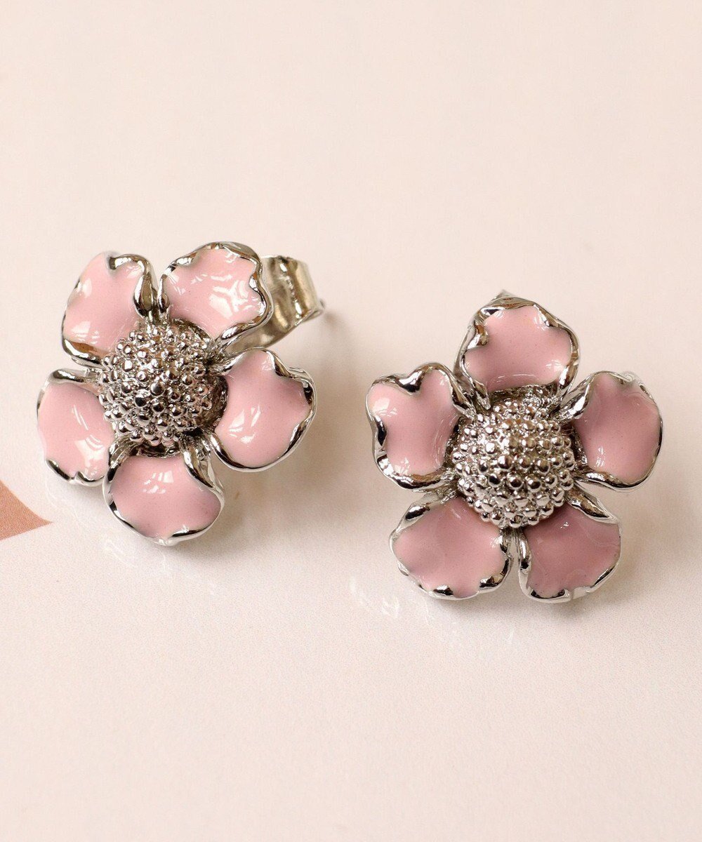 【ティアクラッセ/Tiaclasse】のカラーフラワーピアス インテリア・キッズ・メンズ・レディースファッション・服の通販 founy(ファニー) 　ファッション　Fashion　レディースファッション　Fashion for Women　アクセサリー　Fashion Accessories　エレガント 上品　Elegant　シューズ　Shoes, Footwear　シルバー　Silver, Metallic Silver　チュニック　Tunic, Long Top　フラワー　Flower, Floral　ボタニカル　Botanical, Floral Pattern　モチーフ　Motif, Design Theme　再入荷　Restock / Back in Stock　新作・新入荷　New Arrivals / New In　ライトピンク×シルバー|ID: prp329100004862658 ipo3291000000036117162