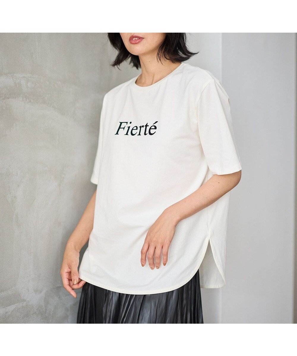 【エニー/ANY】のフロッキーロゴテールTシャツ インテリア・キッズ・メンズ・レディースファッション・服の通販 founy(ファニー) 　ファッション　Fashion　レディースファッション　Fashion for Women　トップス・カットソー　Cut & Sew Tops　シャツ・ブラウス・オフィスカジュアル　Elegant Blouses & Button-Ups　ロングTシャツ・Tシャツ　Longline T-Shirts & Tees　カットソー・ベーシックTシャツ　Cut-and-Sewn Tops / Stretch Tees & Basics　おすすめ　Recommended / Our Picks　インナー　Innerwear　カットソー　Cut and Sewn Top　シンプル　Simple, Minimal　ベーシック　Basic, Essential　ラウンド　Round, Round Neck　夏　Summer　春　Spring　S/S・春夏　SS, Spring/Summer, Warm Season　秋　Autumn　オフ|ID: prp329100004862659 ipo3291000000036117183