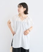 【グリーンパークス/Green Parks】のドロストネックフレンチスリーブブラウス 人気、トレンドファッション・服の通販 founy(ファニー) ファッション Fashion レディースファッション Fashion for Women トップス・カットソー Cut & Sew Tops シャツ・ブラウス・オフィスカジュアル Elegant Blouses & Button-Ups おすすめ Recommended / Our Picks ストライプ Stripe, Striped Pattern スリム Slim, Slim Fit フェミニン Feminine, Girly ヘムライン Hemline, Bottom Cut ボトム Bottoms, Lower Wear ポケット Pocket, Pocket Detail エレガント 上品 Elegant A/W・秋冬 Autumn/Winter thumbnail Off White|ID: prp329100004862672 ipo3291000000036117503