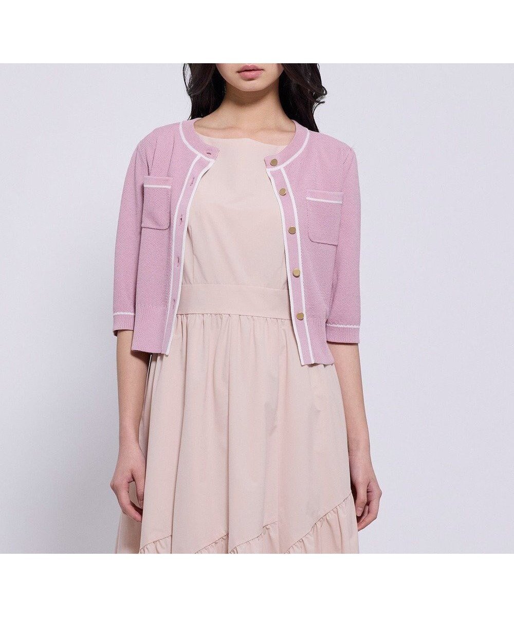 【トッカ/TOCCA】のHONEYCOMB MESH KNIT カーディガン インテリア・キッズ・メンズ・レディースファッション・服の通販 founy(ファニー) 　ファッション　Fashion　レディースファッション　Fashion for Women　トップス・カットソー　Cut & Sew Tops　ニット　Knit Tops & Sweaters　カーディガン・羽織り　Layered Style Cardigans　春　Spring　カーディガン　Cardigan, Knitwear　コンパクト　Compact, Small Size　鹿の子　Piqué, Kanoko Fabric　シルク　Silk, 100% Silk　シンプル　Simple, Minimal　トリミング　Trimming, Decorative Edge　ドレス　Dress, One-Piece　フェミニン　Feminine, Girly　フロント　Front, Front Design　ポケット　Pocket, Pocket Detail　メッシュ　Mesh, Net Fabric　S/S・春夏　SS, Spring/Summer, Warm Season　夏　Summer　エレガント 上品　Elegant　2026年　2026　ピンク系|ID: prp329100004862677 ipo3291000000036117605