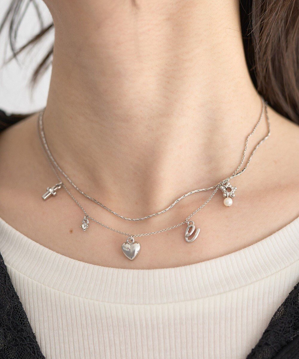 【アースミュージックアンドエコロジー/earth music&ecology】のレター2連ネックレス インテリア・キッズ・メンズ・レディースファッション・服の通販 founy(ファニー) ファッション Fashion レディースファッション Fashion for Women ジュエリー Jewelry ネックレス Necklaces & Pendants アクセサリー Fashion Accessories チェーン Chain, Chain Strap チャーム Charm, Pendant ネックレス Necklace, Pendant Necklace バランス Balance, Style Balance モチーフ Motif, Design Theme エレガント 上品 Elegant Silver|ID: prp329100004862694 ipo3291000000036117833