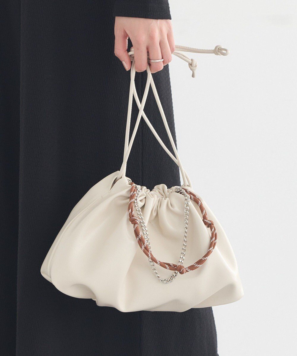 【アースミュージックアンドエコロジー/earth music&ecology】のマルチWAY巾着バッグ インテリア・キッズ・メンズ・レディースファッション・服の通販 founy(ファニー) 　ファッション　Fashion　レディースファッション　Fashion for Women　バッグ　Bags　おすすめ　Recommended / Our Picks　アクセサリー　Fashion Accessories　コンパクト　Compact, Small Size　シンプル　Simple, Minimal　スマート　Smart, Elegant　チェーン　Chain, Chain Strap　フォルム　Silhouette, Form　ポーチ　Pouch, Small Case　エレガント 上品　Elegant　巾着　Drawstring Bag, Kinchaku　財布　Wallet, Purse　Ivory|ID: prp329100004862696 ipo3291000000036117859