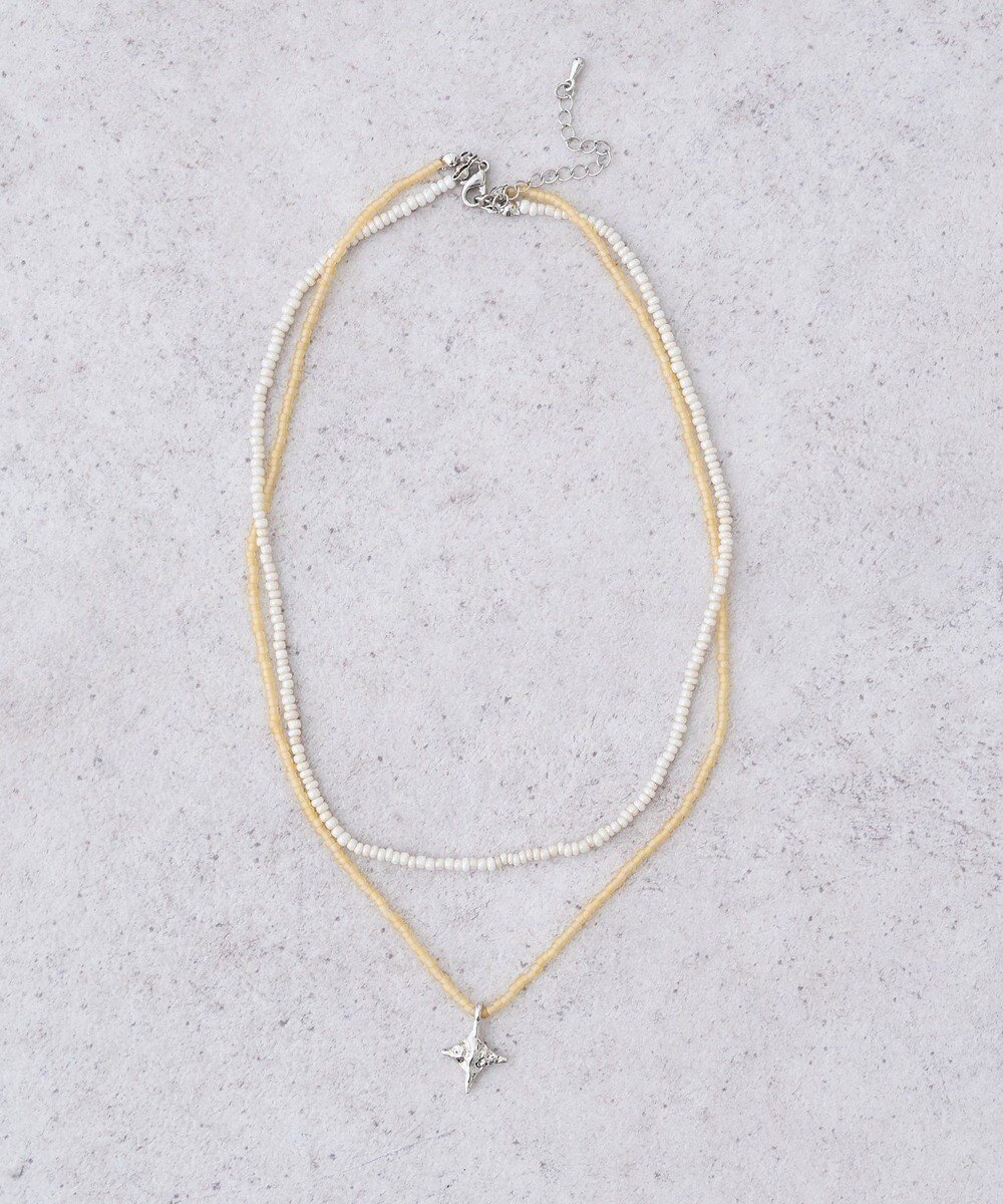 【アースミュージックアンドエコロジー/earth music&ecology】のビーズ2連ネックレス インテリア・キッズ・メンズ・レディースファッション・服の通販 founy(ファニー) 　ファッション　Fashion　レディースファッション　Fashion for Women　ジュエリー　Jewelry　ネックレス　Necklaces & Pendants　アクセサリー　Fashion Accessories　ネックレス　Necklace, Pendant Necklace　バランス　Balance, Style Balance　Ivory|ID: prp329100004862698 ipo3291000000036117890