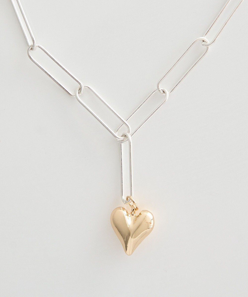 【アースミュージックアンドエコロジー/earth music&ecology】のハートチェーンネックレス インテリア・キッズ・メンズ・レディースファッション・服の通販 founy(ファニー) 　ファッション　Fashion　レディースファッション　Fashion for Women　ジュエリー　Jewelry　ネックレス　Necklaces & Pendants　アクセサリー　Fashion Accessories　カットソー　Cut and Sewn Top　シンプル　Simple, Minimal　チェーン　Chain, Chain Strap　チャーム　Charm, Pendant　ネックレス　Necklace, Pendant Necklace　バランス　Balance, Style Balance　Silver|ID: prp329100004862704 ipo3291000000036117953
