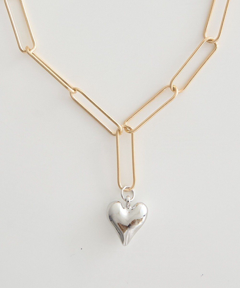 【アースミュージックアンドエコロジー/earth music&ecology】のハートチェーンネックレス インテリア・キッズ・メンズ・レディースファッション・服の通販 founy(ファニー) 　ファッション　Fashion　レディースファッション　Fashion for Women　ジュエリー　Jewelry　ネックレス　Necklaces & Pendants　アクセサリー　Fashion Accessories　カットソー　Cut and Sewn Top　シンプル　Simple, Minimal　チェーン　Chain, Chain Strap　チャーム　Charm, Pendant　ネックレス　Necklace, Pendant Necklace　バランス　Balance, Style Balance　Gold|ID: prp329100004862704 ipo3291000000036117955