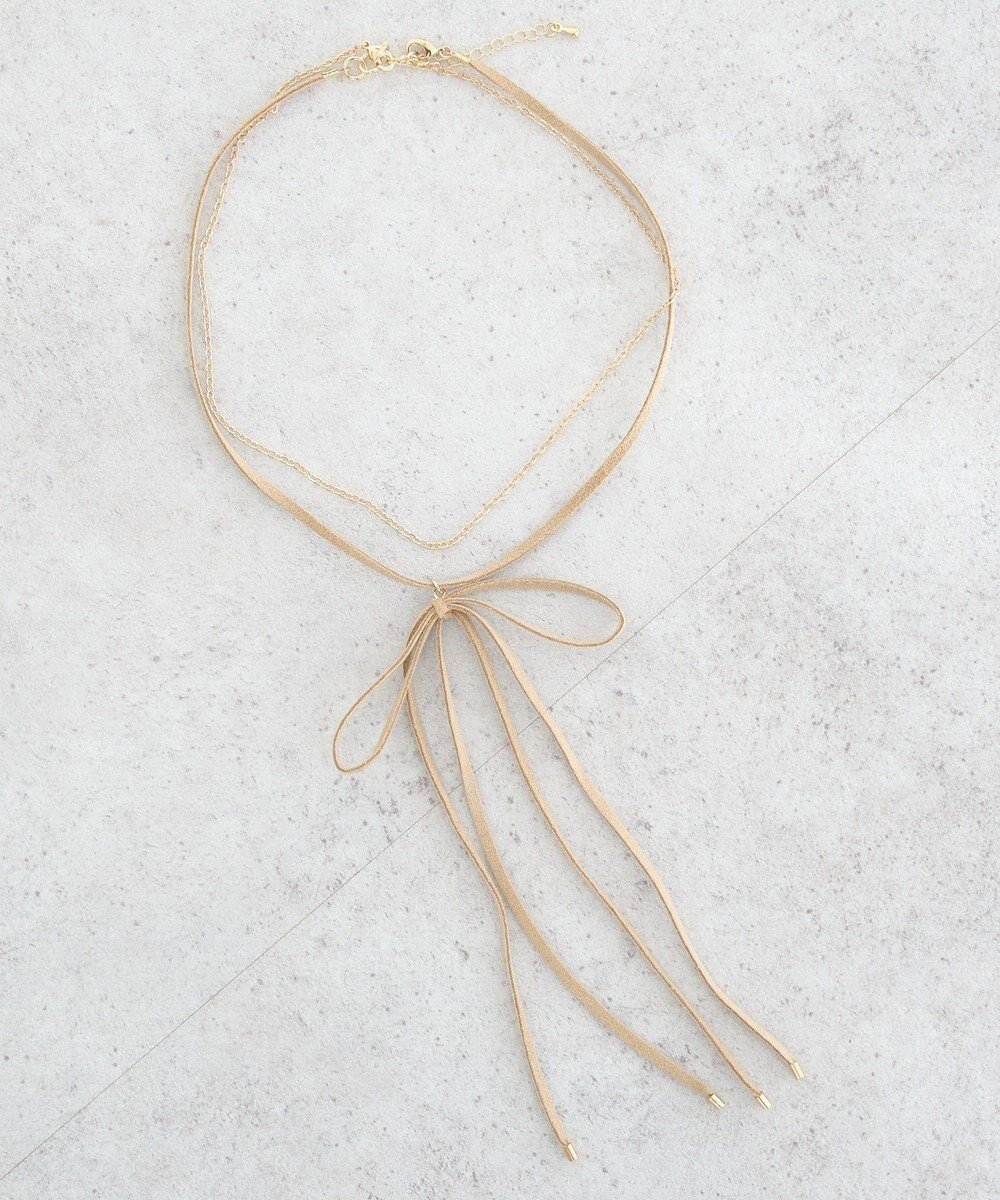 【アースミュージックアンドエコロジー/earth music&ecology】のスエードライクリボンネックレス インテリア・キッズ・メンズ・レディースファッション・服の通販 founy(ファニー) 　ファッション　Fashion　レディースファッション　Fashion for Women　ジュエリー　Jewelry　ネックレス　Necklaces & Pendants　おすすめ　Recommended / Our Picks　アクセサリー　Fashion Accessories　シンプル　Simple, Minimal　チェーン　Chain, Chain Strap　ネックレス　Necklace, Pendant Necklace　リボン　Ribbon, Bow　エレガント 上品　Elegant　Beige|ID: prp329100004862758 ipo3291000000036118311