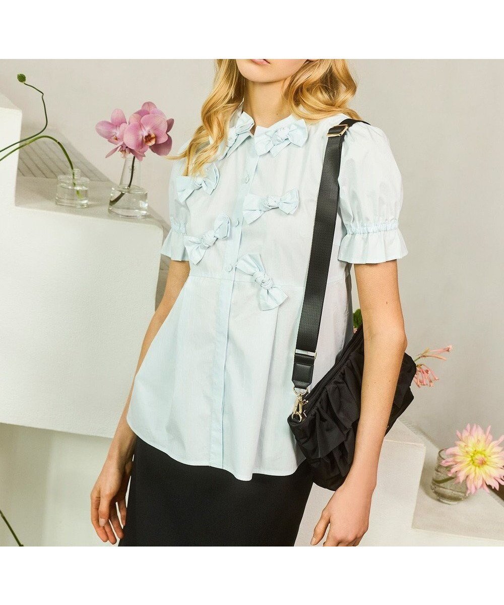 【トッカ/TOCCA】のBOUNCY RIBBON ブラウス 人気、トレンドファッション・服の通販 founy(ファニー) ファッション Fashion レディースファッション Fashion for Women トップス・カットソー Cut & Sew Tops シャツ・ブラウス・オフィスカジュアル Elegant Blouses & Button-Ups 春 Spring シャーリング Shirring, Ruched ストレッチ Stretch, Stretchy Fabric バランス Balance, Style Balance フェミニン Feminine, Girly フレア Flare, Flared フロント Front, Front Design 半袖 Short Sleeve, Half Sleeve モチーフ Motif, Design Theme リボン Ribbon, Bow S/S・春夏 SS, Spring/Summer, Warm Season 夏 Summer エレガント 上品 Elegant ビジネス 仕事 通勤 Business / Work / Commuting 2026年 2026 other-1|ID: prp329100004862805 ipo3291000000036118913