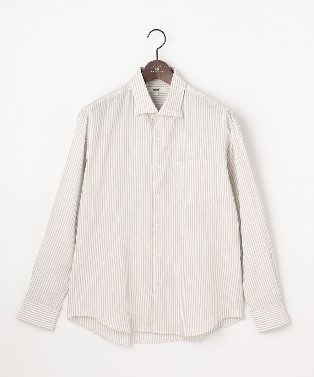 【ジョセフ アブード/JOSEPH ABBOUD / MEN】の【イージーケア・JAPANファブリック】ブロックストライプ シャツ インテリア・キッズ・メンズ・レディースファッション・服の通販 founy(ファニー) 　ファッション　Fashion　メンズファッション　Fashion for Men　トップス・カットソー　Cut & Sew Tops　メンズシャツ　Shirts　インナー　Innerwear　春　Spring　ジャケット　Jacket, Outerwear　ストライプ　Stripe, Striped Pattern　ストレッチ　Stretch, Stretchy Fabric　ファブリック　Fabric, Textile　フィット　Fit, Slim Fit　ブロック　Block, Solid Block Pattern　リラックス　Relax, Relaxed Fit　ワイド　Wide, Wide Fit　S/S・春夏　SS, Spring/Summer, Warm Season　おすすめ　Recommended / Our Picks　夏　Summer　ビジネス 仕事 通勤　Business / Work / Commuting　ライトグレー系1|ID: prp329100004862977 ipo3291000000036150212
