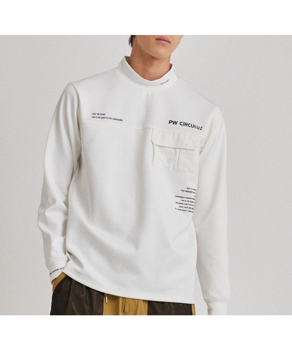 【ピーダブリュサーキュラス/PW CIRCULUS / MEN】の【ストレッチ / 快適 / 一枚でサマになる】【MEN】NEW ポケットモックT インテリア・キッズ・メンズ・レディースファッション・服の通販 founy(ファニー) ファッション Fashion メンズファッション Fashion for Men トップス・カットソー Cut & Sew Tops メンズシャツ Shirts インナー Innerwear カットソー Cut and Sewn Top グラフィック Graphic, Graphic Design ストレッチ Stretch, Stretchy Fabric スリーブ Sleeve, Long Sleeve / Short Sleeve 人気 Popular, Best Seller プリント Print, Printed Pattern ポケット Pocket, Pocket Detail ロング Long, Long-Length A/W・秋冬 Autumn/Winter 2024年 2024 ゴルフ Golf 2024-2025秋冬・A/W Autumn/Winter 2024–25 AW24–25 ホワイト系|ID: prp329100004862983 ipo3291000000036150299