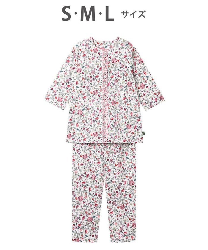 【ワコール/WACOAL】のワコール_リラックス&スリープ パジャマ 7分袖 長袖 長ズボン 綿100%(本体) ミントン レディース NDT255 /ワコール インテリア・キッズ・メンズ・レディースファッション・服の通販 founy(ファニー) https://founy.com/ ファッション Fashion レディースファッション Fashion for Women トップス・カットソー Cut & Sew Tops 長袖 Long Sleeve, Full Sleeve パジャマ Pajamas, Sleepwear フラワー Flower, Floral ボトム Bottoms, Lower Wear リボン Ribbon, Bow リラックス Relax, Relaxed Fit |ID: prp329100004862993 ipo3291000000036150512