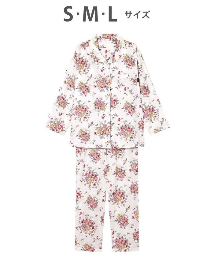 【ワコール/WACOAL】のパジャマ 長袖 長ズボン 綿100%(本体) ミントン レディース NDX540 /ワコール インテリア・キッズ・メンズ・レディースファッション・服の通販 founy(ファニー) https://founy.com/ ファッション Fashion レディースファッション Fashion for Women トップス・カットソー Cut & Sew Tops サテン Satin, Glossy Fabric なめらか Smooth, Silky Texture 長袖 Long Sleeve, Full Sleeve パジャマ Pajamas, Sleepwear フラワー Flower, Floral ボトム Bottoms, Lower Wear モチーフ Motif, Design Theme ループ Loop, Loop Knit |ID: prp329100004863023 ipo3291000000036151346