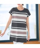 【ティアクラッセ/Tiaclasse】の【新色追加・洗える】マルチボーダーフレンチニットチュニック チャコール×オフ×ピンク|ID: prp329100004863058 ipo3291000000036152655