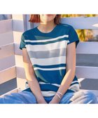 【ティアクラッセ/Tiaclasse】の【新色追加・洗える】マルチボーダーフレンチニットチュニック ターコイズ×オフ×グレー|ID: prp329100004863058 ipo3291000000036152661