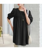 【ティアクラッセ/Tiaclasse】のシャーリングチュニック ブラック|ID: prp329100004863060 ipo3291000000036152759