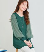 【ティアクラッセ/Tiaclasse】のチュールスリーブニットチュニック ターコイズ|ID: prp329100004863064 ipo3291000000036152839