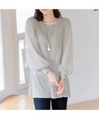 【ティアクラッセ/Tiaclasse】のチュールスリーブニットチュニック グレー|ID: prp329100004863064 ipo3291000000036152848