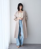 【イェッカ ヴェッカ/YECCA VECCA】のノーカラーラペルロングコート Gray Beige|ID: prp329100004863120 ipo3291000000036155023