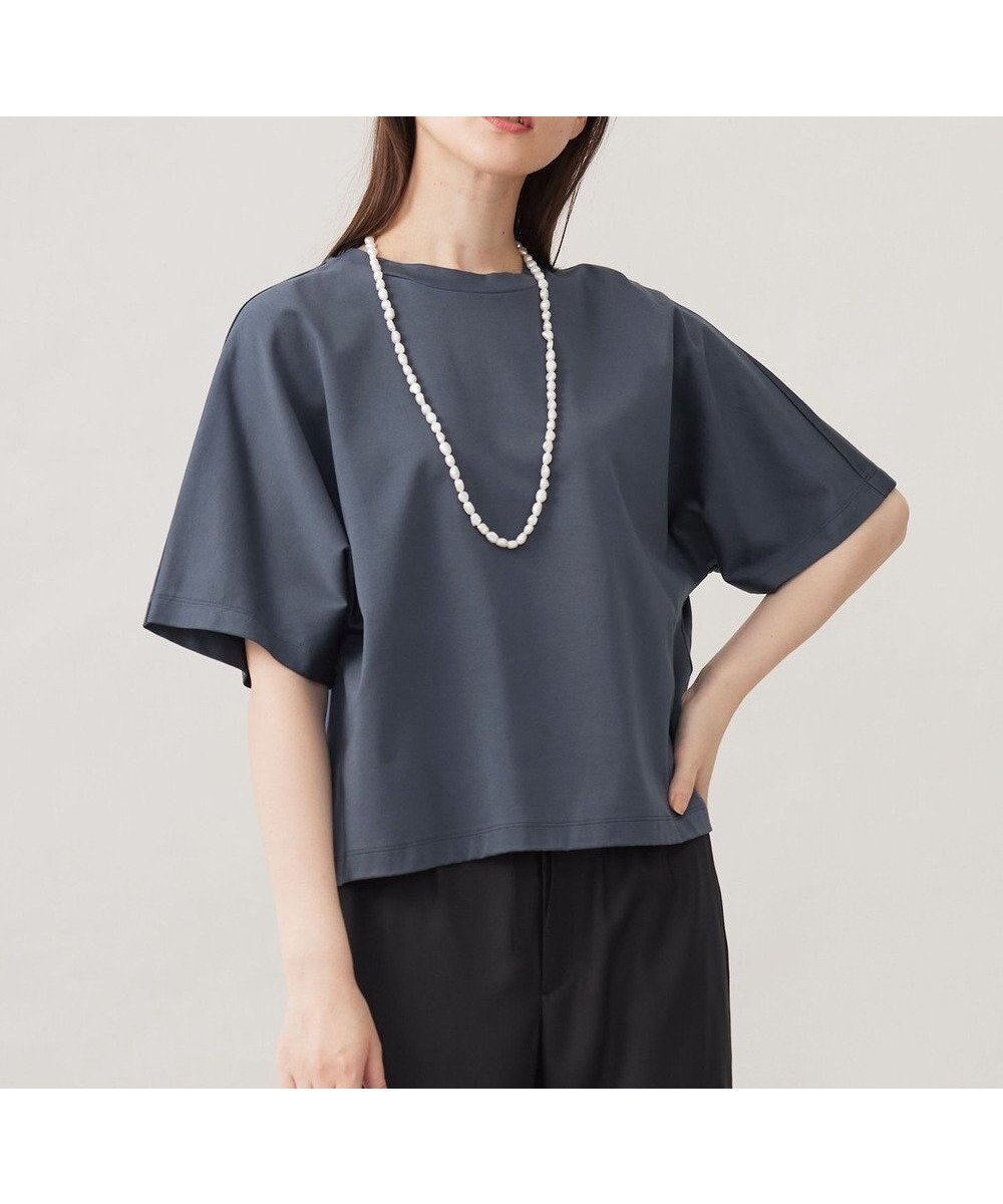 【自由区/JIYU-KU】の【洗える】ハイカウントクロップド丈 カットソー インテリア・キッズ・メンズ・レディースファッション・服の通販 founy(ファニー) 　ファッション　Fashion　レディースファッション　Fashion for Women　トップス・カットソー　Cut & Sew Tops　シャツ・ブラウス・オフィスカジュアル　Elegant Blouses & Button-Ups　ロングTシャツ・Tシャツ　Longline T-Shirts & Tees　カットソー・ベーシックTシャツ　Cut-and-Sewn Tops / Stretch Tees & Basics　おすすめ　Recommended / Our Picks　カットソー　Cut and Sewn Top　クロップド　Cropped, Short Length　コンパクト　Compact, Small Size　シンプル　Simple, Minimal　ストレッチ　Stretch, Stretchy Fabric　トレンド　Trend, Trending Now　ベーシック　Basic, Essential　ボトム　Bottoms, Lower Wear　ワイド　Wide, Wide Fit　吸水　Absorbent, Quick-Dry　夏　Summer　春　Spring　S/S・春夏　SS, Spring/Summer, Warm Season　洗える　Machine Washable　無地　Plain, Solid Color　[新色]インク|ID: prp329100004863147 ipo3291000000036155464