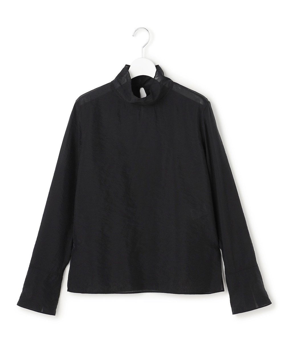 【23区/NIJYUSANKU】の【GOLD LABEL】オーガンジー タートルネック ブラウス インテリア・キッズ・メンズ・レディースファッション・服の通販 founy(ファニー) 　ファッション　Fashion　レディースファッション　Fashion for Women　トップス・カットソー　Cut & Sew Tops　シャツ・ブラウス・オフィスカジュアル　Elegant Blouses & Button-Ups　タートルネック・ハイネックトップス　Turtlenecks & High-Neck Tops　インナー　Innerwear　オーガンジー　Organza Fabric　春　Spring　カフス　Cuff Design　カーディガン　Cardigan, Knitwear　コレクション　Collection, Seasonal Line　シャンブレー　Chambray, Denim-Like Fabric　シルク　Silk, 100% Silk　シンプル　Simple, Minimal　ジャケット　Jacket, Outerwear　スマート　Smart, Elegant　タートルネック　Turtleneck, High Neck　ドレープ　Drape, Draping Fabric　フレア　Flare, Flared　モダン　Modern, Contemporary　リュクス　Luxury, Elegant, High-End, Chic　S/S・春夏　SS, Spring/Summer, Warm Season　夏　Summer　エレガント 上品　Elegant　2026年　2026　ブラック系|ID: prp329100004863149 ipo3291000000036155513