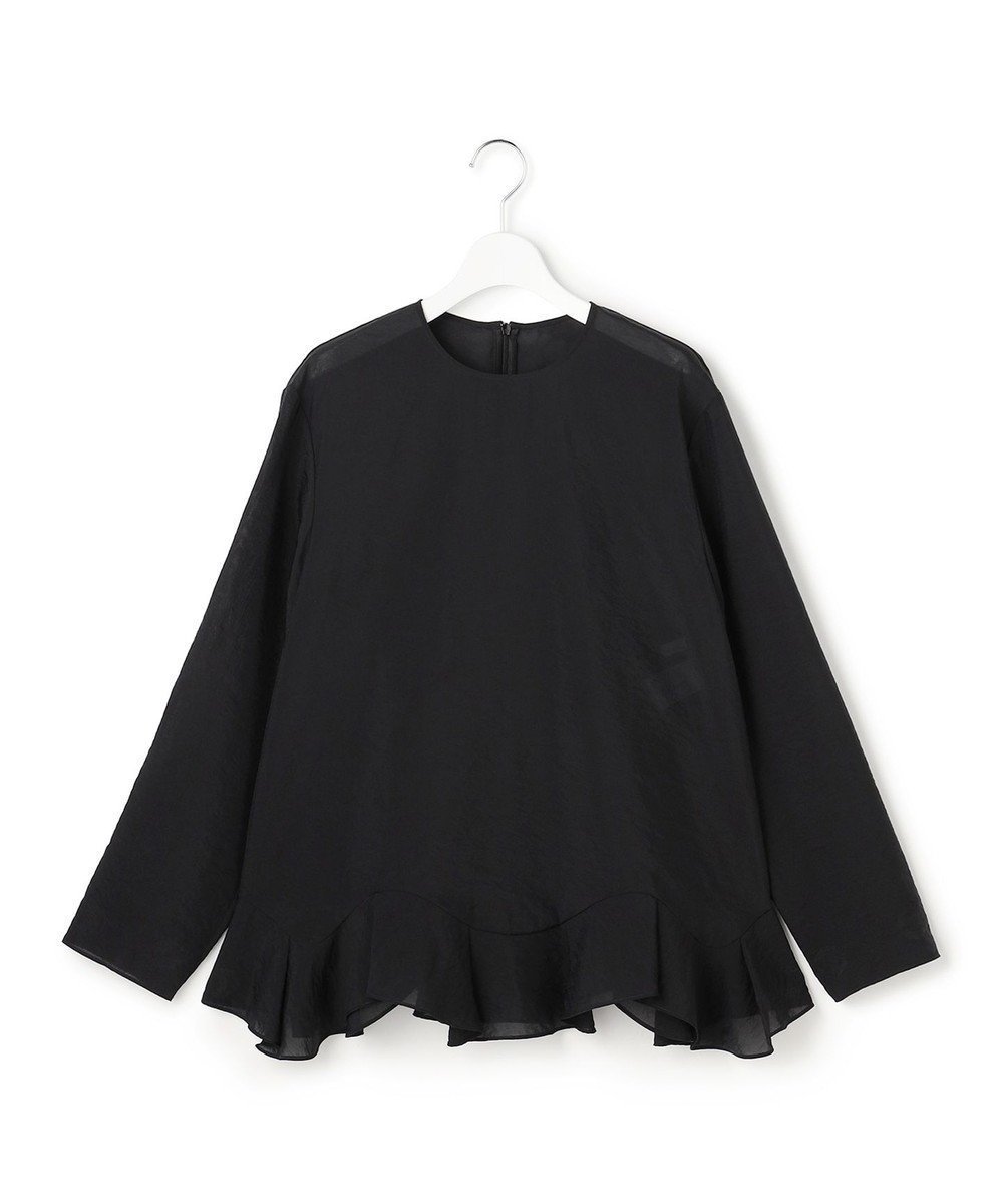 【23区/NIJYUSANKU】の【GOLD LABEL】オーガンジー ラッフルヘム ブラウス インテリア・キッズ・メンズ・レディースファッション・服の通販 founy(ファニー) ファッション Fashion レディースファッション Fashion for Women トップス・カットソー Cut & Sew Tops シャツ・ブラウス・オフィスカジュアル Elegant Blouses & Button-Ups オーガンジー Organza Fabric 春 Spring コレクション Collection, Seasonal Line シャンブレー Chambray, Denim-Like Fabric シルク Silk, 100% Silk シンプル Simple, Minimal スマート Smart, Elegant チュニック Tunic, Long Top ドレープ Drape, Draping Fabric ランダム Random, Irregular リュクス Luxury, Elegant, High-End, Chic S/S・春夏 SS, Spring/Summer, Warm Season 夏 Summer エレガント 上品 Elegant 2026年 2026 ブラック系|ID: prp329100004863150 ipo3291000000036155531