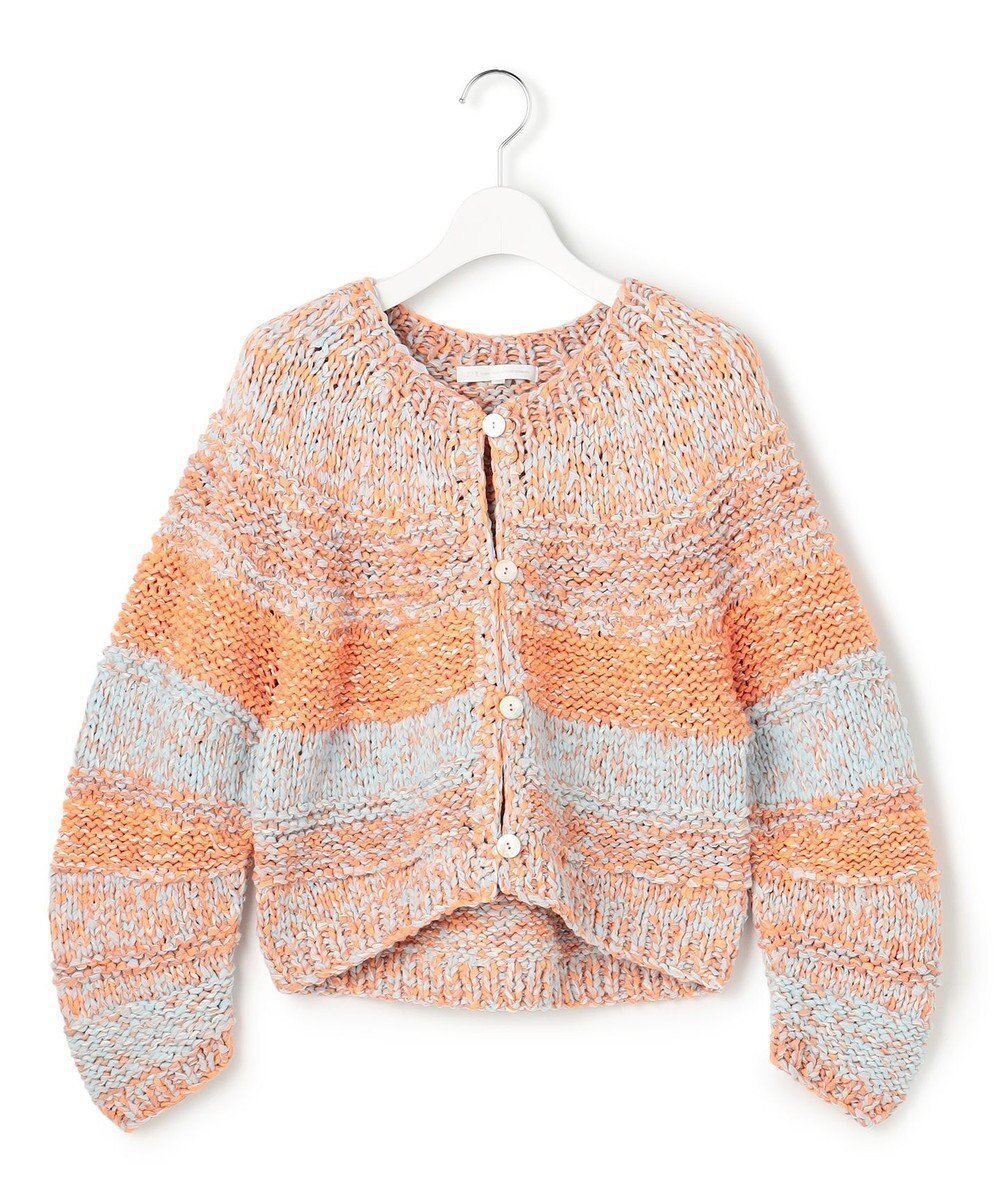 【23区/NIJYUSANKU】の【GOLD LABEL】ファンシーミックスハンドニット カーディガン インテリア・キッズ・メンズ・レディースファッション・服の通販 founy(ファニー) 　ファッション　Fashion　レディースファッション　Fashion for Women　トップス・カットソー　Cut & Sew Tops　ニット　Knit Tops & Sweaters　カーディガン・羽織り　Layered Style Cardigans　オレンジ　Orange　春　Spring　カーディガン　Cardigan, Knitwear　グラデーション　Gradient, Ombre　コレクション　Collection, Seasonal Line　シンプル　Simple, Minimal　スマート　Smart, Elegant　デニム　Denim, Jeans Material　ハンド　Hand, Handmade　バランス　Balance, Style Balance　フェミニン　Feminine, Girly　フォルム　Silhouette, Form　ボーダー　Border, Stripe　ミックス　Mix, Mixed Style　ラッセル　Raschel, Raschel Lace　リボン　Ribbon, Bow　ワイド　Wide, Wide Fit　S/S・春夏　SS, Spring/Summer, Warm Season　夏　Summer　エレガント 上品　Elegant　2026年　2026　オレンジ系3|ID: prp329100004863156 ipo3291000000036155630