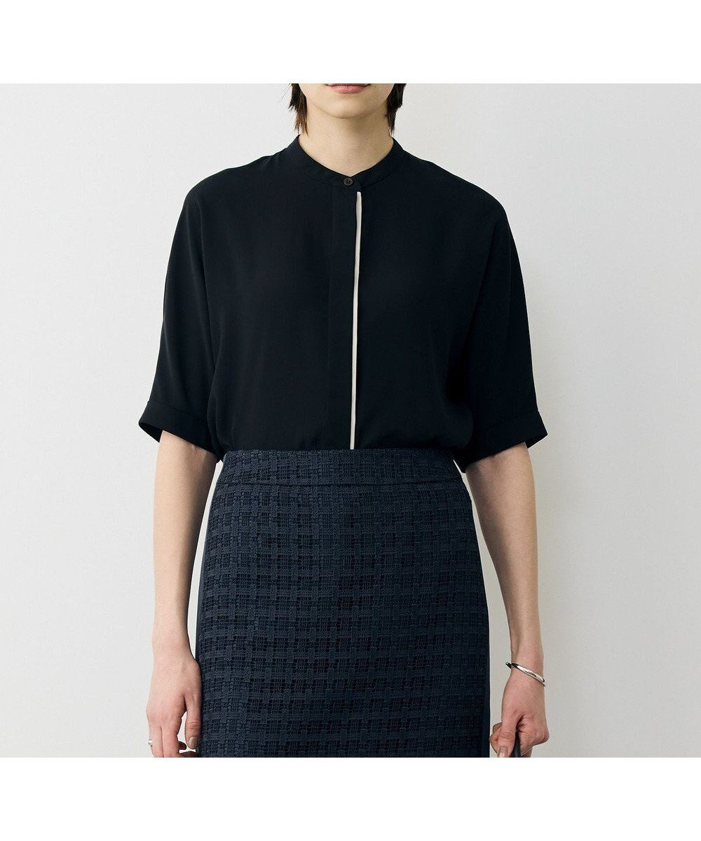 【アイシービー/iCB】の【先行予約・WEB限定カラーあり】BackSatinAmunzen 5分袖バンドカラーブラウス インテリア・キッズ・メンズ・レディースファッション・服の通販 founy(ファニー) ファッション Fashion レディースファッション Fashion for Women トップス・カットソー Cut & Sew Tops シャツ・ブラウス・オフィスカジュアル Elegant Blouses & Button-Ups 春 Spring 今季 This Season, Current Season サテン Satin, Glossy Fabric 定番 Standard, Basic Item 人気 Popular, Best Seller プリント Print, Printed Pattern ワーク Workwear, Utility Style S/S・春夏 SS, Spring/Summer, Warm Season 夏 Summer 2026年 2026 ブラック|ID: prp329100004863293 ipo3291000000036156666