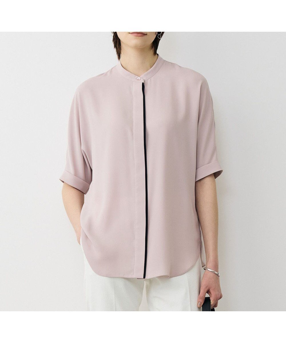 【アイシービー/iCB】の【先行予約・WEB限定カラーあり】BackSatinAmunzen 5分袖バンドカラーブラウス インテリア・キッズ・メンズ・レディースファッション・服の通販 founy(ファニー) ファッション Fashion レディースファッション Fashion for Women トップス・カットソー Cut & Sew Tops シャツ・ブラウス・オフィスカジュアル Elegant Blouses & Button-Ups 春 Spring 今季 This Season, Current Season サテン Satin, Glossy Fabric 定番 Standard, Basic Item 人気 Popular, Best Seller プリント Print, Printed Pattern ワーク Workwear, Utility Style S/S・春夏 SS, Spring/Summer, Warm Season 夏 Summer 2026年 2026 ヘイズピンク|ID: prp329100004863293 ipo3291000000036156673