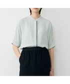 【アイシービー/iCB】の【WEB限定カラーあり】BackSatinAmunzen 5分袖バンドカラーブラウス アッシュブルー[WEB限定]|ID: prp329100004863293 ipo3291000000036380492