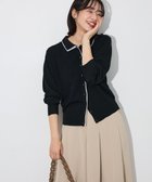 【グリーンパークス/Green Parks】のここちニット衿付き配色プルオーバー Black|ID: prp329100004863400 ipo3291000000036157214