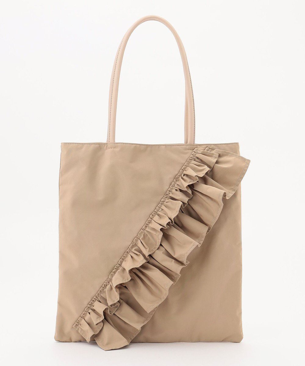 【組曲/KUMIKYOKU】のラッフルラインフラットトート インテリア・キッズ・メンズ・レディースファッション・服の通販 founy(ファニー) 　ファッション　Fashion　レディースファッション　Fashion for Women　バッグ　Bags　シンプル　Simple, Minimal　フェミニン　Feminine, Girly　フォルム　Silhouette, Form　フラット　Flat, Flat Shoes　フリル　Frill, Ruffle　ラッフル　Ruffle, Frill　軽量　Lightweight, Ultra Light　ベージュ系|ID: prp329100004863451 ipo3291000000036157481
